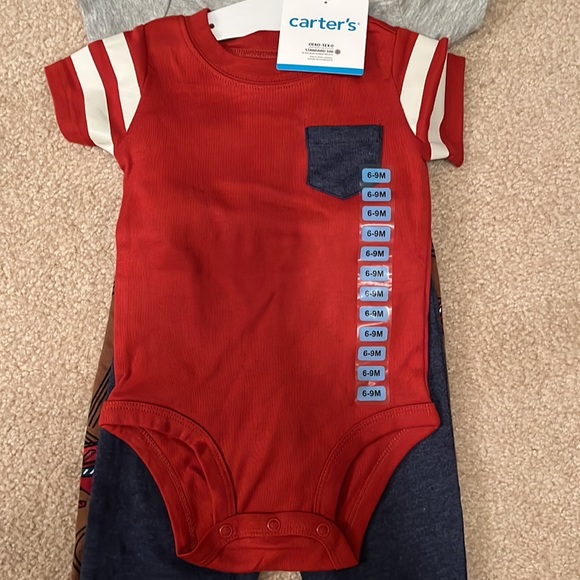 NWT 0-3mos BOY'S Carter's baby 4-pk bundle, 2 onesies/2 pants, car themed - Picture 4 of 9